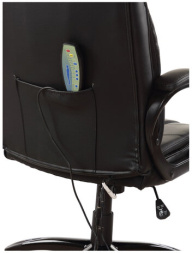 Кресло офисное BRABIX "Bliss MS-004", 6 массажных модулей, экокожа, черное, 532522