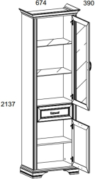 Шкаф с витриной 1V1D1S Монако