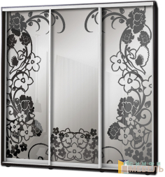 Шкаф купе 3х дв Пескоструй фон матовый № 45