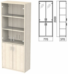 Шкаф закрытый со стеклом Арго