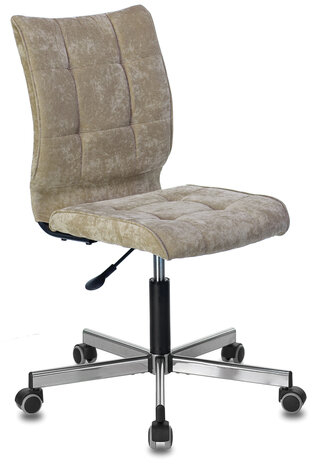 Кресло BRABIX "Stream MG-314", без подлокотников, пятилучие серебристое, ткань, песочное, 532396, MG-314_532396