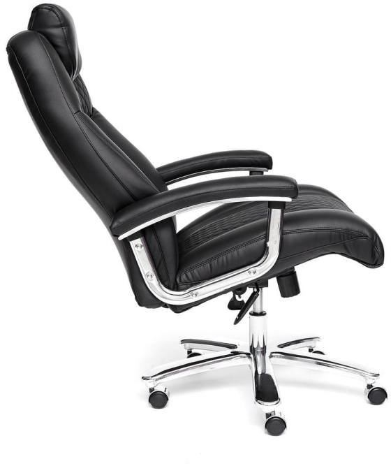 Кресло TRUST кож/зам, черный/черный стеганный/черный, 36-6/36-6/36-6/06