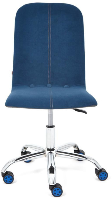 Кресло RIO флок/кож/зам , синий/металлик, 32/36
