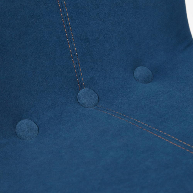 Кресло RIO флок/кож/зам , синий/металлик, 32/36