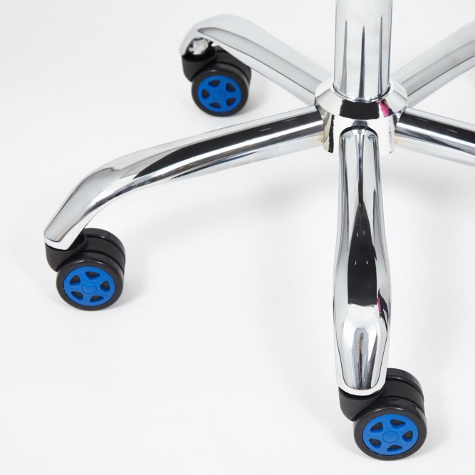 Кресло RIO флок/кож/зам , синий/металлик, 32/36