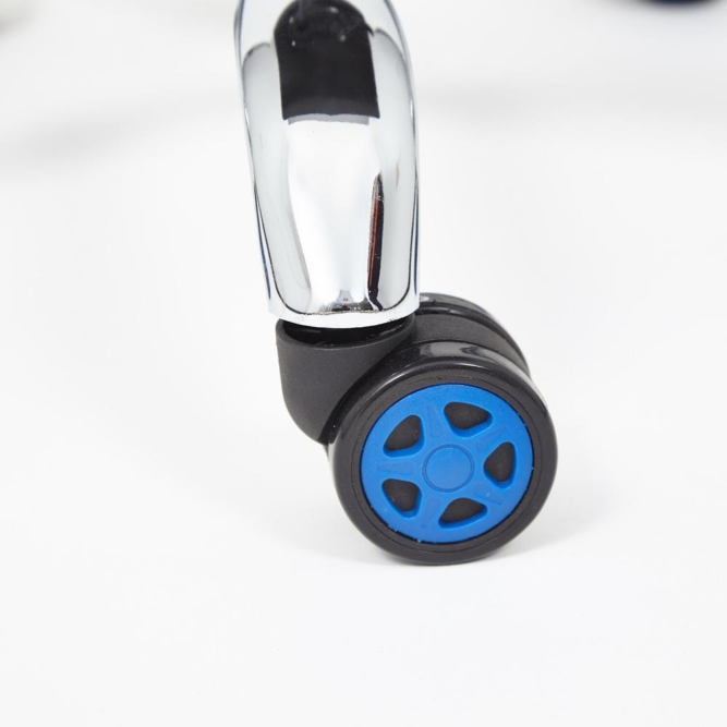 Кресло RIO флок/кож/зам , синий/металлик, 32/36