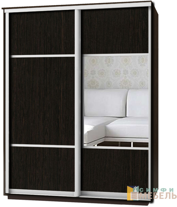 Шкаф-купе 2х дв ПРОМО комби-1/2 Венге магия