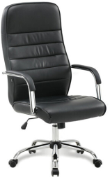 Кресло офисное BRABIX "Stark EX-547", экокожа, хром, черное, 531948