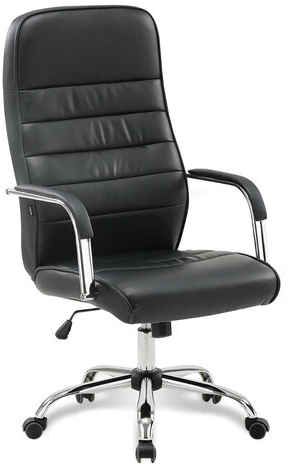 Кресло офисное BRABIX "Stark EX-547", экокожа, хром, черное, 531948