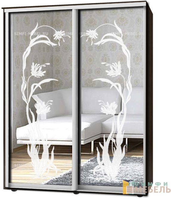 Шкаф-купе 2х дв Стандарт Пескоструй № 1