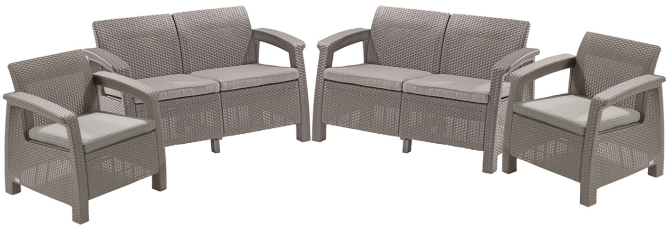 Комплект садовой мебели из ротанга Корфу Рест (Corfu rest) капучино