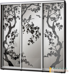 Шкаф купе 3х дв Пескоструй фон матовый № 46