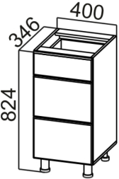 Стол-рабочий 400 (с ящиками) (400) Модус
