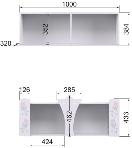 Полка навесная Розалия 7