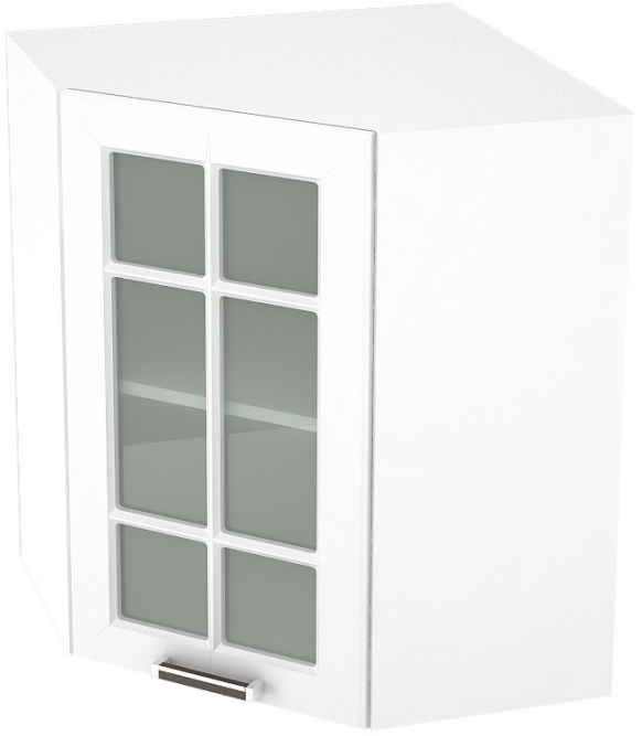 Шкаф верхний угловой со стеклом с 1 створкой ШВУС590 Прага