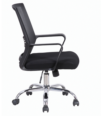 Кресло BRABIX "Daily MG-317", с подлокотниками, хром, черное, 531833