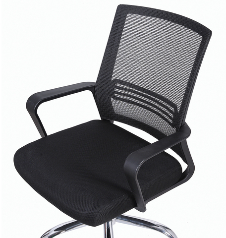 Кресло BRABIX "Daily MG-317", с подлокотниками, хром, черное, 531833