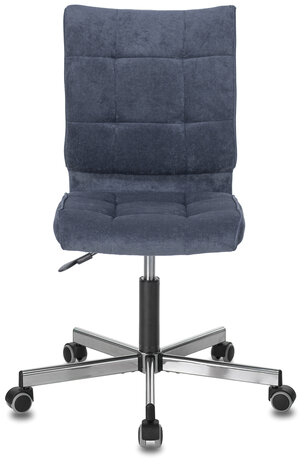 Кресло BRABIX "Stream MG-314", без подлокотников, пятилучие серебристое, ткань, темно-синее, 532397, MG-314_532397