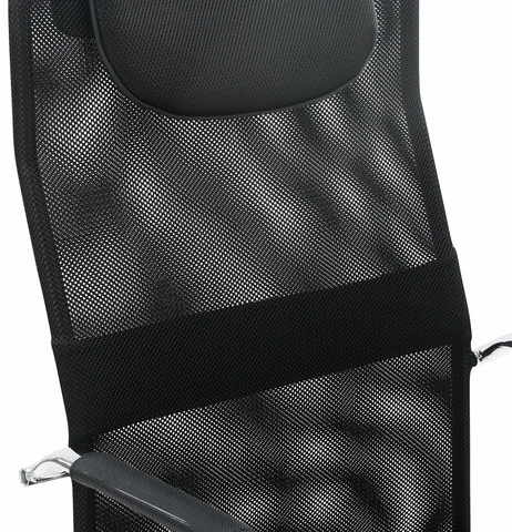 Кресло офисное BRABIX "Fit EX-514", с подголовником, хром, черное, 531949