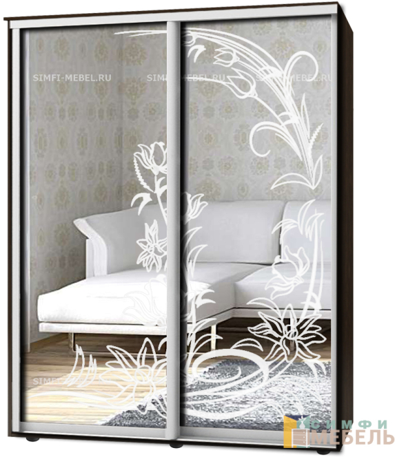 Шкаф-купе 2х дв Стандарт Пескоструй № 2