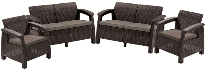 Комплект садовой мебели из ротанга Корфу Рест (Corfu rest) коричневый