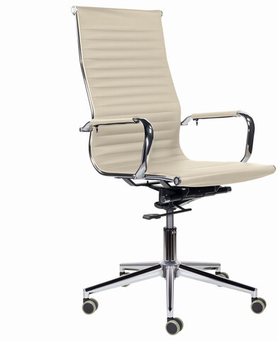 Кресло офисное BRABIX PREMIUM "Intense EX-531", экокожа, хром, бежевое, 532541