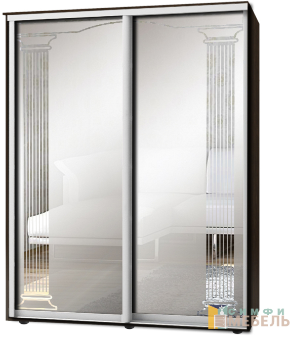 Шкаф-купе 2х дв Стандарт Пескоструй фон матовый № 37