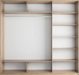 Шкаф-купе Прайм 3-х дверный (Стекло белое/Зеркало/Стекло белое) Бетон