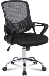 Кресло BRABIX "Next MG-318", с подлокотниками, хром, черное, 531834