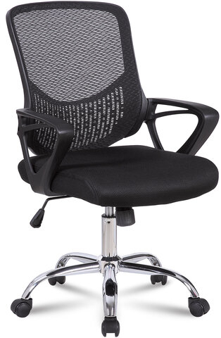 Кресло BRABIX "Next MG-318", с подлокотниками, хром, черное, 531834