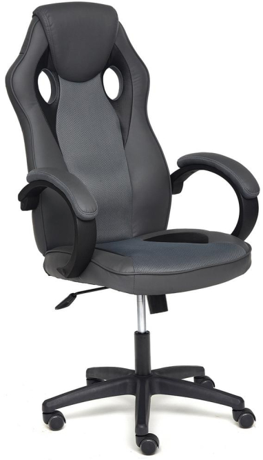 Кресло RACER GT new кож/зам/ткань, металлик/серый, 36/12