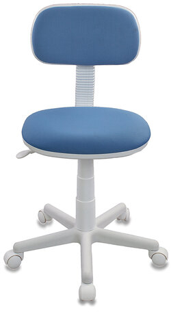 Кресло детское CH-W201NX, без подлокотников, пластик белый, голубое, 477004