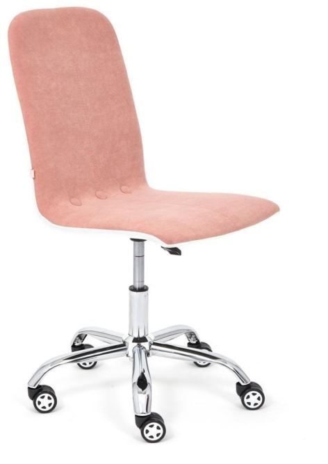 Кресло RIO флок/кож/зам , розовый/белый, 137/36-01