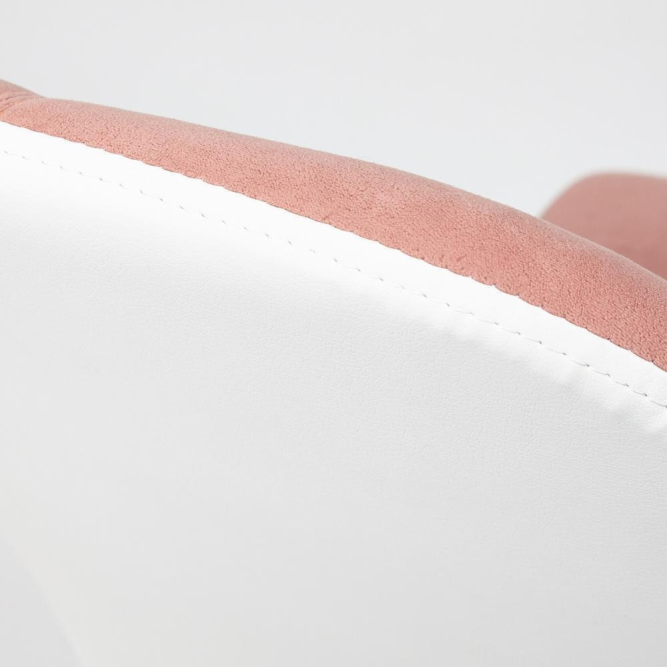 Кресло RIO флок/кож/зам , розовый/белый, 137/36-01