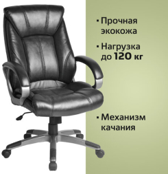 Кресло офисное BRABIX "Maestro EX-506", экокожа, черное, 530877