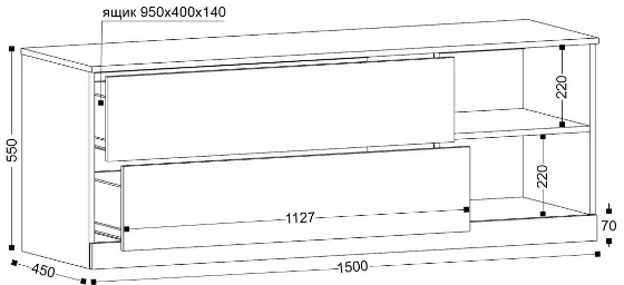 Тумба ТВ Николь 3