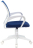 Кресло BRABIX "Fly MG-396W", с подлокотниками, пластик белый, сетка, темно-синее, 532399, MG-396W_532399