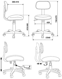 Кресло детское CH-W201NX, без подлокотников, пластик белый, розовое, 477005
