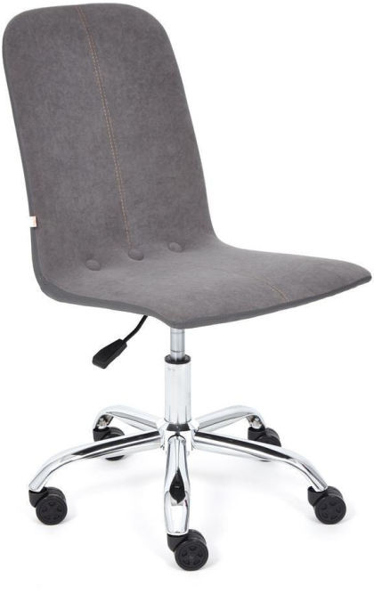 Кресло RIO флок/кож/зам , серый/металлик, 29/36
