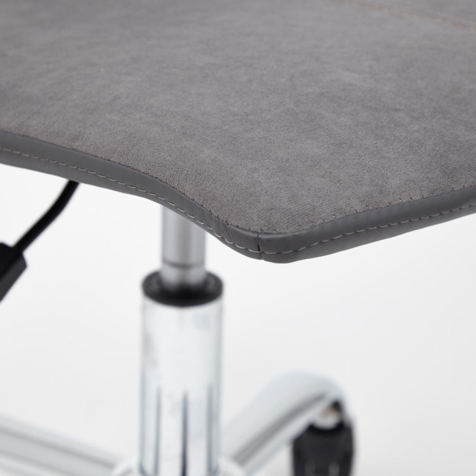 Кресло RIO флок/кож/зам , серый/металлик, 29/36