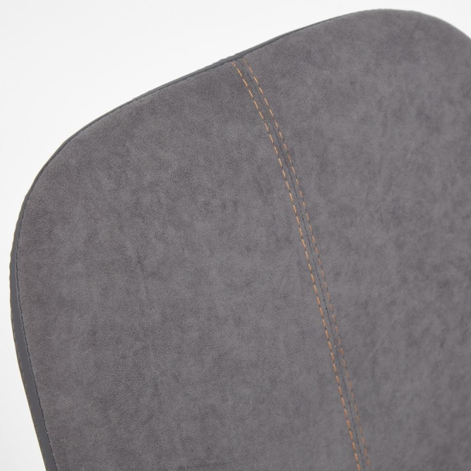 Кресло RIO флок/кож/зам , серый/металлик, 29/36