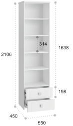 Шкаф-пенал с зеркалом Изабель ИЗ-63К белое дерево