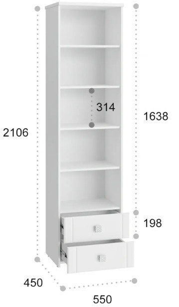 Шкаф-пенал с зеркалом Изабель ИЗ-63К белое дерево