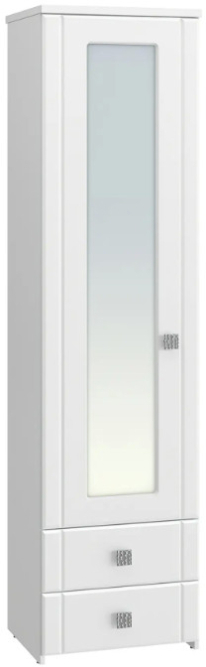 Шкаф-пенал с зеркалом Изабель ИЗ-63К белое дерево