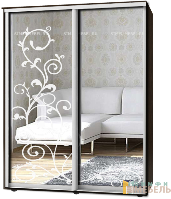 Шкаф-купе 2х дв Стандарт Пескоструй № 102