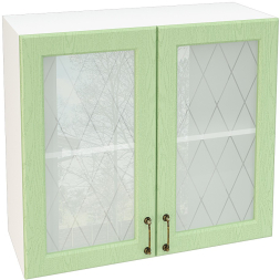 Шкаф верхний со стеклом с 2 створками Кухня Ницца ШВС 800
