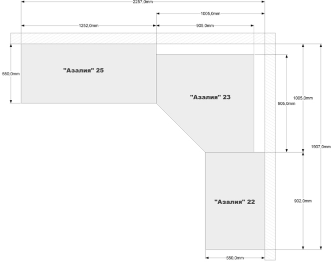 Шкаф угловой с зеркалом Азалия 23