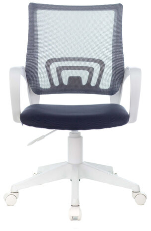 Кресло BRABIX "Fly MG-396W", с подлокотниками, пластик белый, сетка, темно-серое, 532400, MG-396W_532400