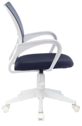 Кресло BRABIX "Fly MG-396W", с подлокотниками, пластик белый, сетка, темно-серое, 532400, MG-396W_532400