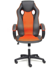 Кресло RACER GT new кож/зам/ткань, металлик/оранжевый, 36/07